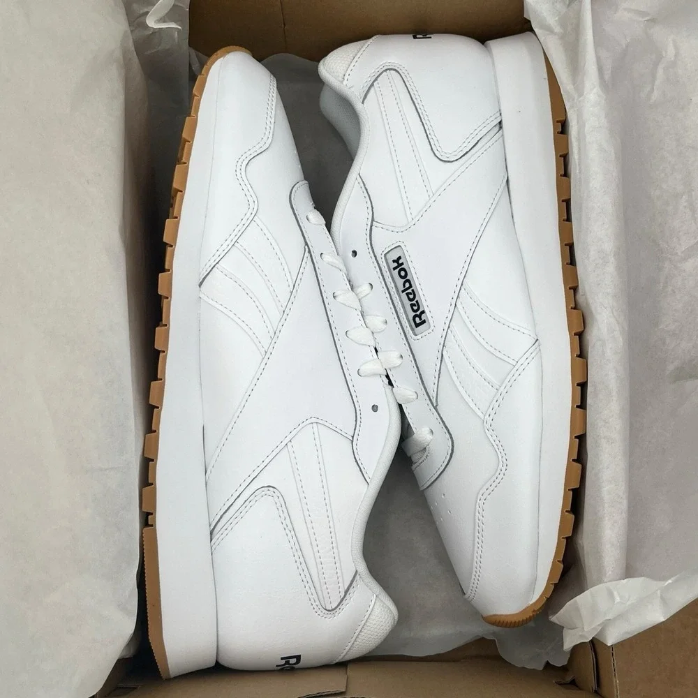 Reebok Glide Mens Classic Style Sneaker Size‎ 11.5 White/Tan Ortholite Comfort